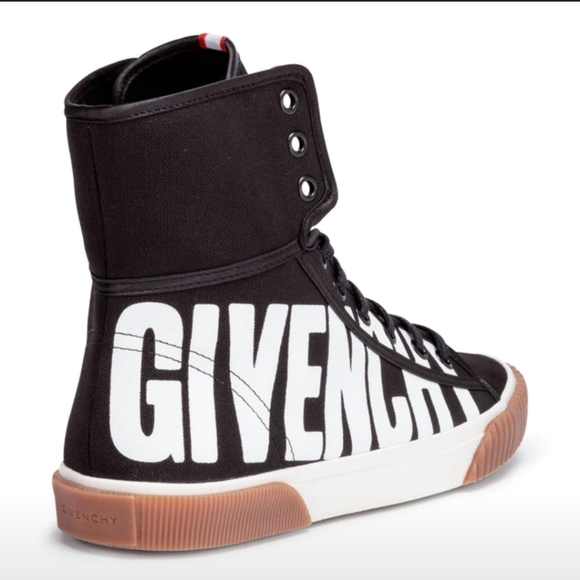 Givenchy Boxing Cotton Canvas Graphic Logo Sneakers Black - Picture 2 of 16